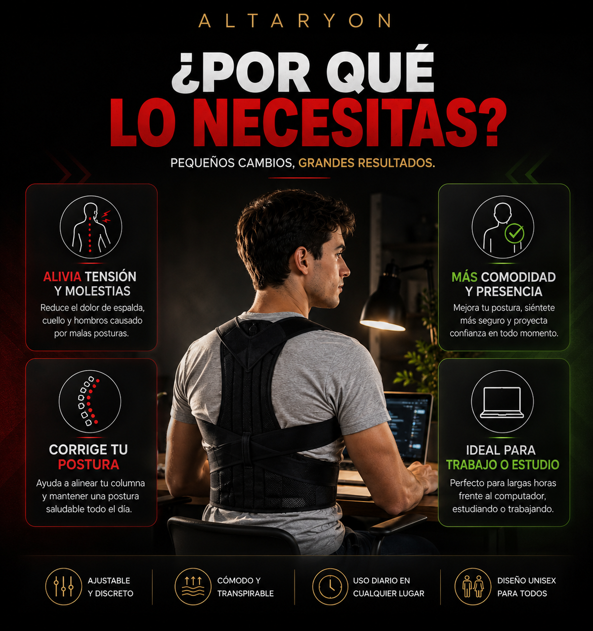 PosturePro™ | Corrector de Postura Ajustable