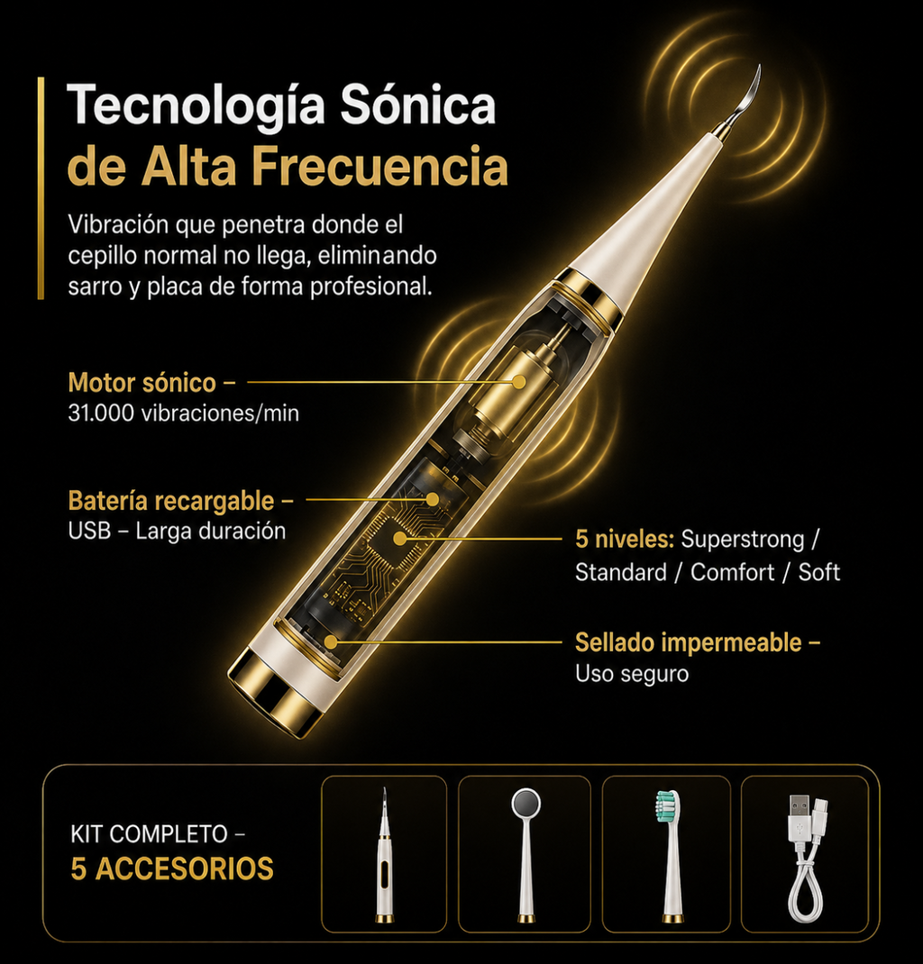 Smilepro : Elimina placa y manchas en casa, sin ir a el dentista - Incluye kit completo de Limpieza.