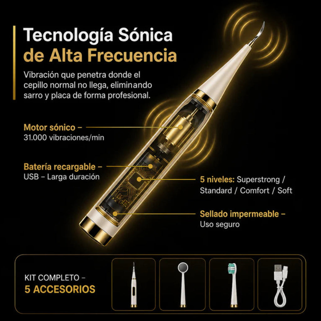 Smilepro : Elimina placa y manchas en casa, sin ir a el dentista - Incluye kit completo de Limpieza.