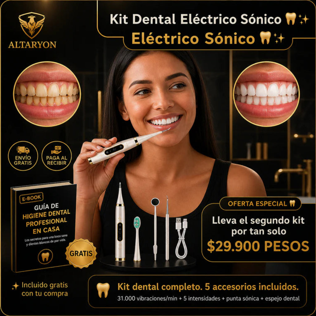 Smilepro : Elimina placa y manchas en casa, sin ir a el dentista - Incluye kit completo de Limpieza.