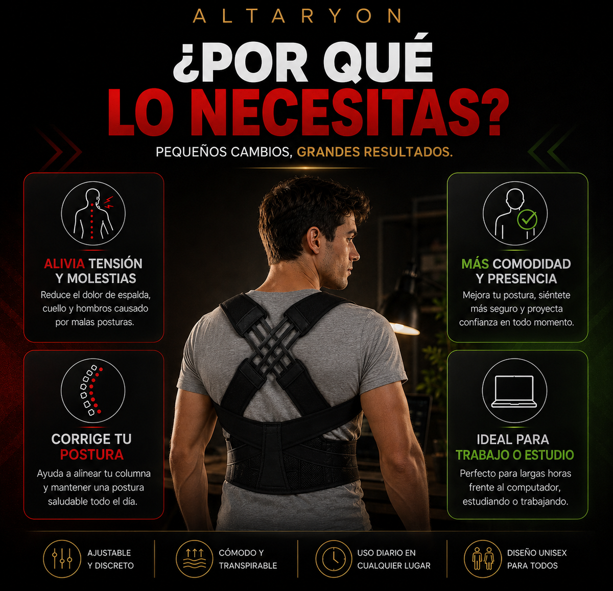 PosturePro™ | Corrector de Postura Ajustable